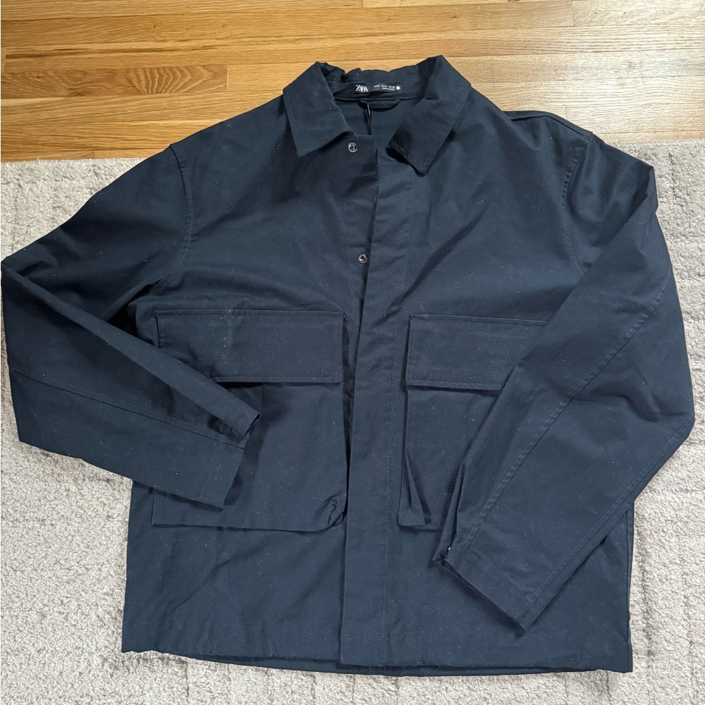 Zara Men's Dark Navy Shirt Jacket